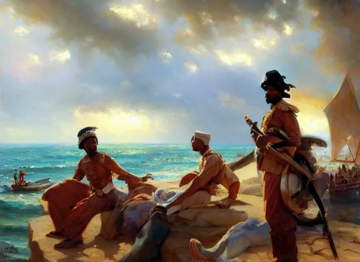 Image similar to somalian pirates by vladimir volegov and alexander averin and delphin enjolras and daniel f. gerhartz