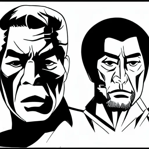 Prompt: man in the art style of takeshi mifune