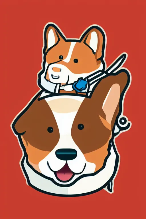 Image similar to Portrait of a corgi as a sumo wrestler, sticker, colorful, illustration, highly detailed, simple, smooth and clean vector curves, no jagged lines, vector art, smooth