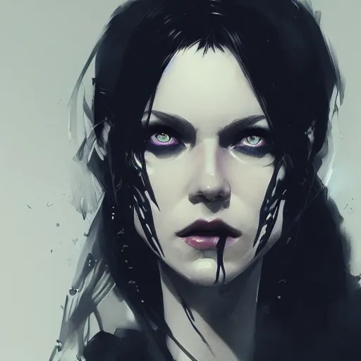 Prompt: portrait of Anna Millerstone as a Dark evil witch, dramatic lighting, illustration by Greg rutkowski, yoji shinkawa, 4k, digital art, concept art, trending on artstation