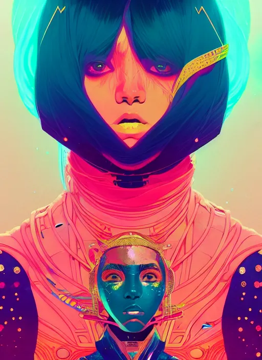 Prompt: portrait of dojacat, epic, anime, artstation winner by victo ngai, kilian eng and by jake parker, by conrad roset, swirly vibrant color lines, winning award masterpiece, fantastically gaudy, aesthetic octane render, 8 k hd resolution