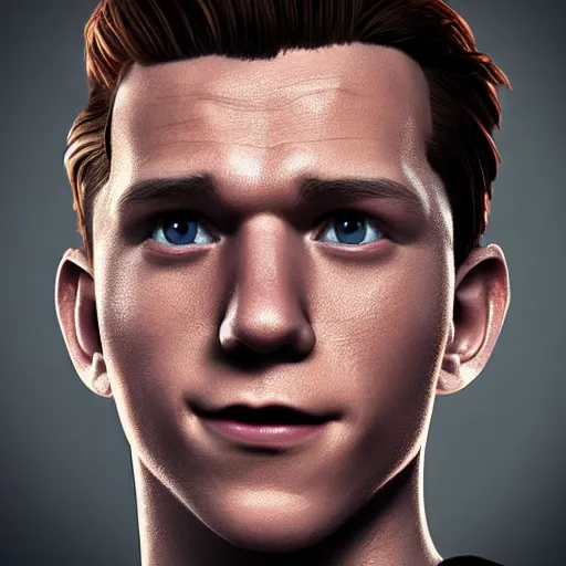 Prompt: “portrait of tom holland as mr incredible, photorealistic, hd, octane render”
