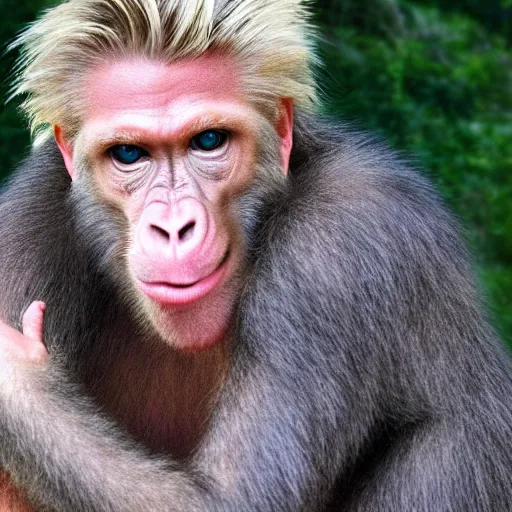 Prompt: stunning award winning hyperrealistic hdr 8 k highly detailed photo of garry busey fighting an ape