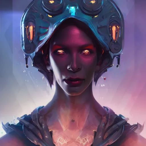 Prompt: portrait of a cybernetic queen of the damned, cyberpunk concept art by pete mohrbacher and artgerm and wlop and greg rutkowski and deathburger, digital art, highly detailed, intricate, sci-fi, sharp focus, Trending on Artstation HQ, deviantart, unreal engine 5, 4K UHD image