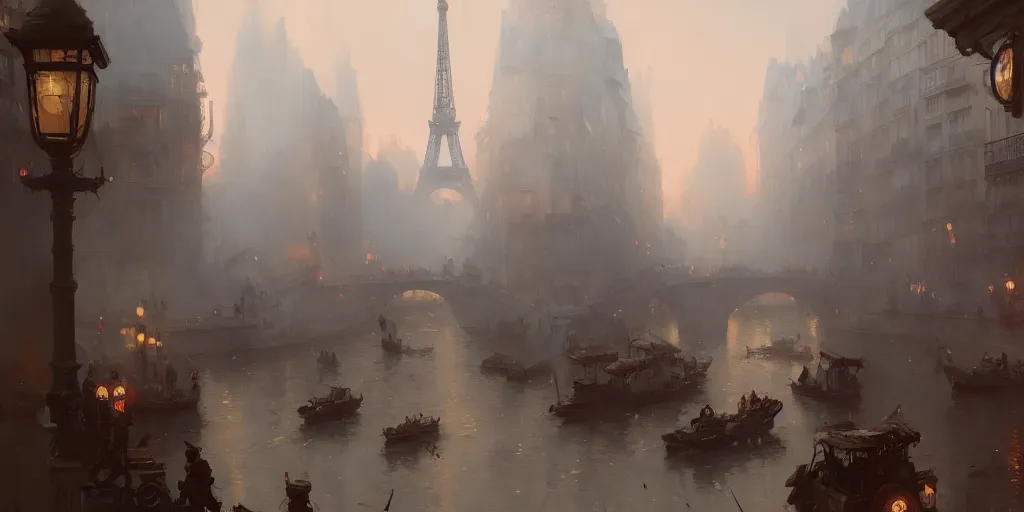 Image similar to paris in 1 9 1 7, extremely detailed digital painting, in the style of fenghua zhong and ruan jia and jeremy lipking and peter mohrbacher, mystical colors, rim light, beautiful lighting, 8 k, stunning scene, raytracing, octane, trending on artstation