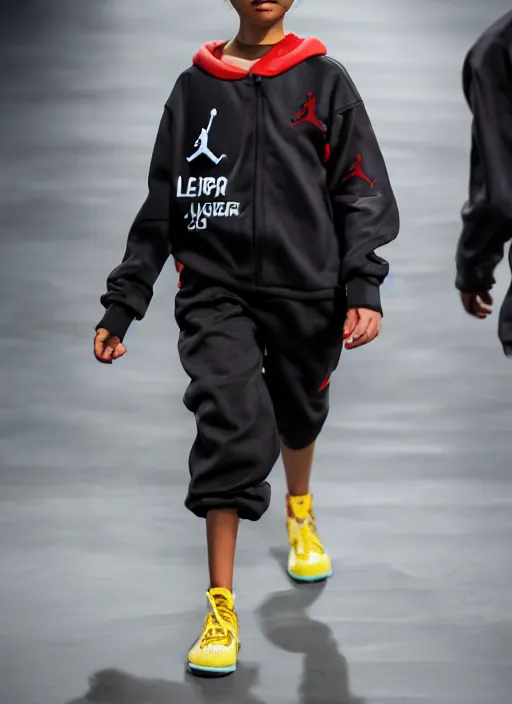 Prompt: hyperrealistic and heavy detailed air jordan runway show of maggie simpson, leica sl 2 5 0 mm, vivid color, high quality, high textured, real life
