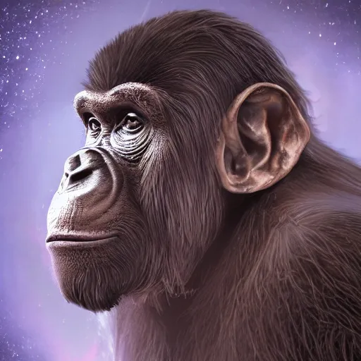 Prompt: a wlop 3 d render of very highly detailed beautiful mystic portrait of a dog ape with whirling galaxy around, tattoos by anton pieck, intricate, extremely detailed, digital painting, artstation, concept art, smooth, sharp focus, illustration, intimidating lighting, incredible art,