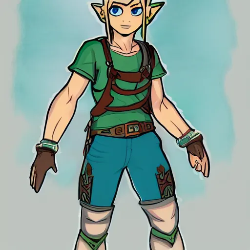 Image similar to concept art about link in vaporware style