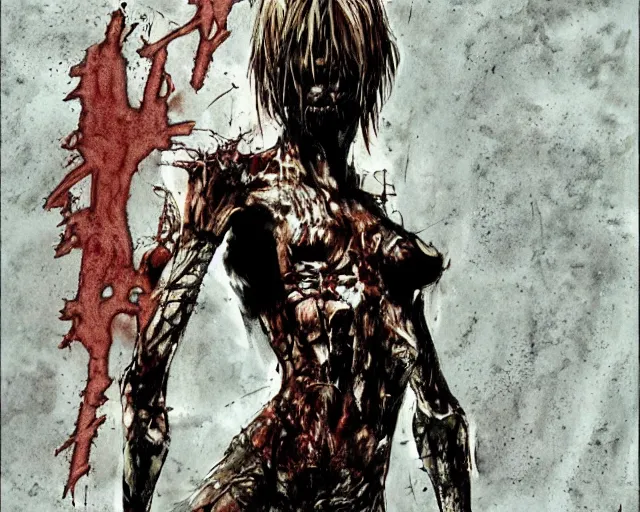 Prompt: Silent Hill concept art by Yoji Shinkawa, creepy, flesh, rust