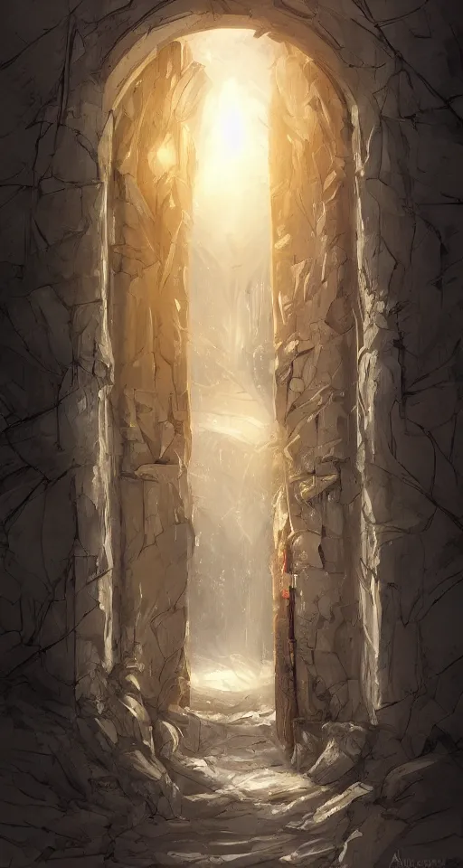 Image similar to A beautiful artwork illustration, a doorway across dimensions, featured on artstation, wide angle, vertical orientation