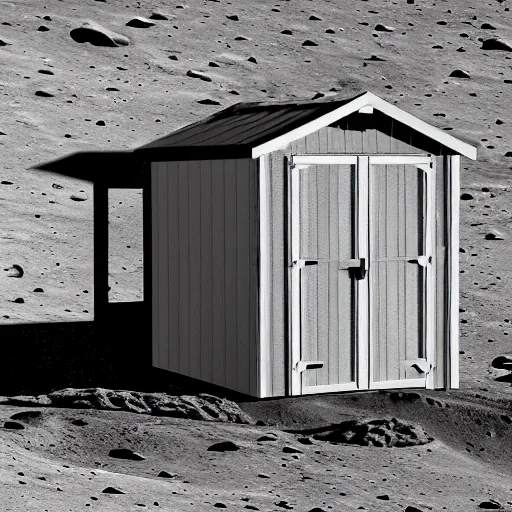 Image similar to a shed on the moon