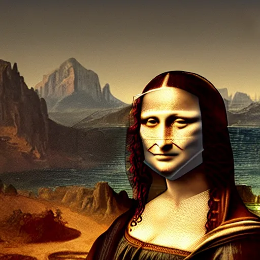 Prompt: mona lisa, red dead redemption 2