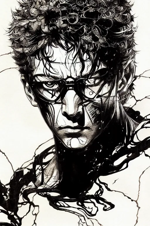 Image similar to portrait of sandman, concept art, sumi - e style, intricate linework, artstation, trending, highly detailed, smooth, focus, art by yoji shinkawa and glenn fabry,