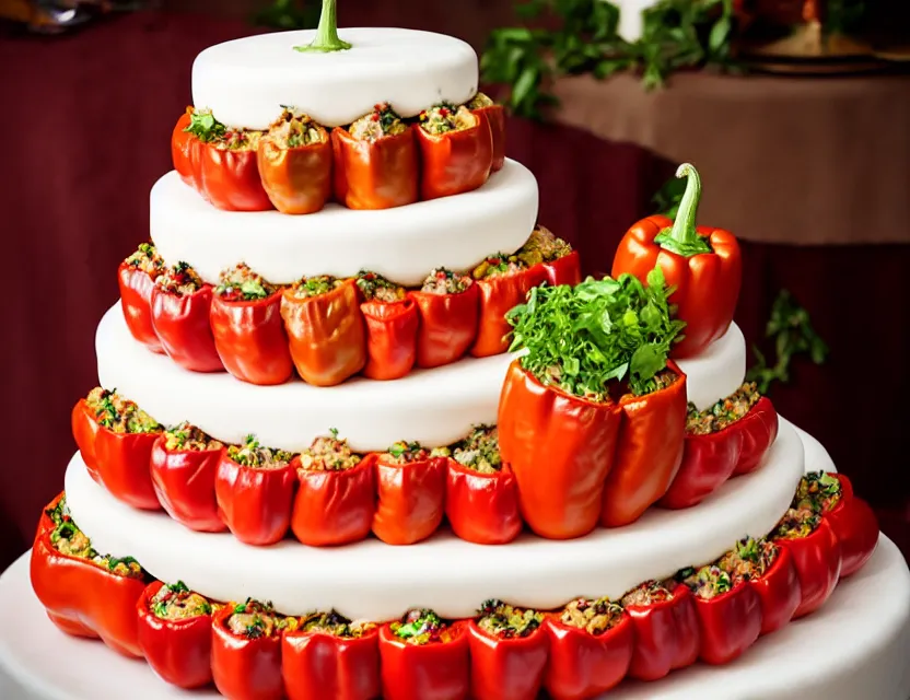 Image similar to meat - stuffed pepper wedding cake