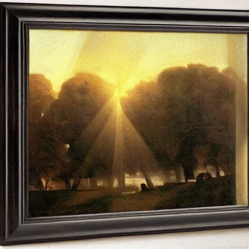 Image similar to rays of light diffracted through prism, by camille corot
