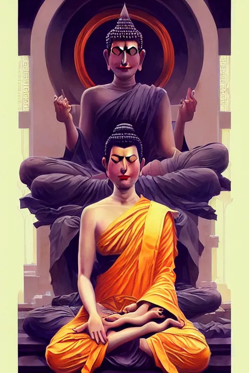 Image similar to buddhism, futurism, painting by greg rutkowski, j. c. leyendecker, artgerm