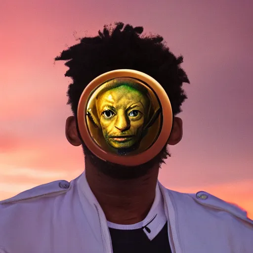 Prompt: unexplained alien meme of 2 1 savage cosy golden hour