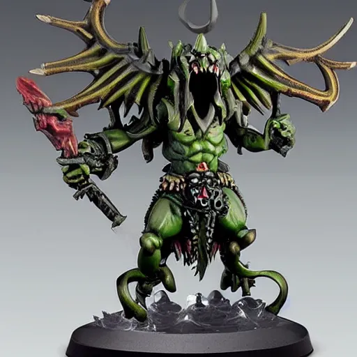 Prompt: warhammer demon figurine