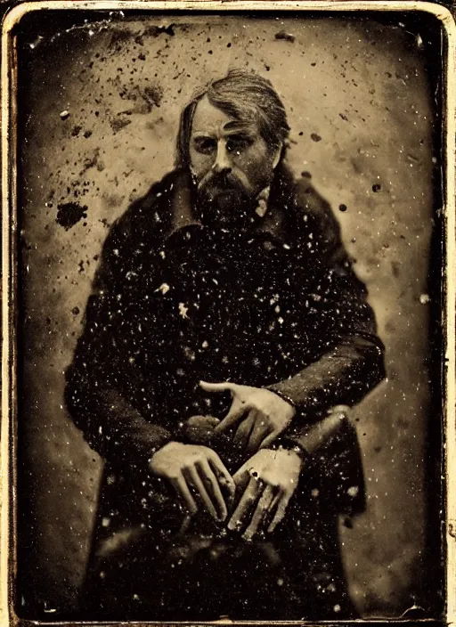 Prompt: old wetplate daguerreotype portrait of a gentleman explosion of data fragments, fractal, intricate, elegant, highly detailed, parallax, leica, medium format, subsurface scattering, by jheronimus bosch and greg rutkowski and louis jacques mande daguerre