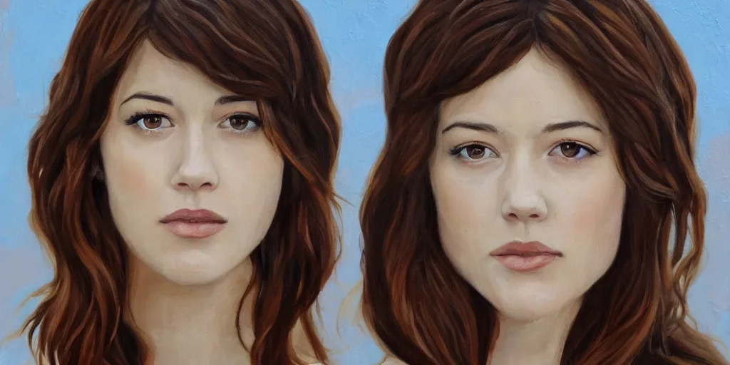 Image similar to Mary Elizabeth Winstead, painted