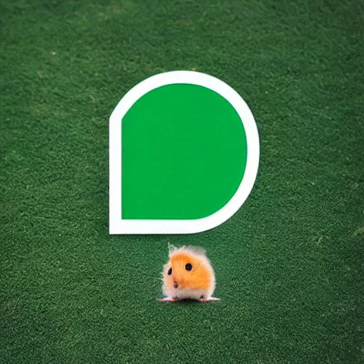 Image similar to “ hamster coming out of a golf hole, golf flag next to hole ”