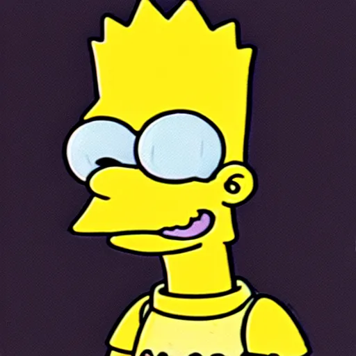 Image similar to Bart Simpson redesign animation cell vhs quality