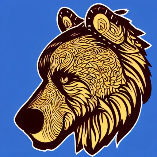 Image similar to warrior bear profile image, vector art, pfp, profile image, detailed, intricate, dramatic, svg, svg vector, 8 k