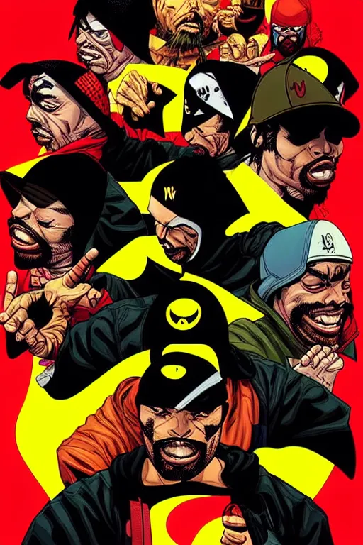 Image similar to wutang clan!!, chris bachalo comic art, pop art, no duplicate image, pixel art, ultra details, ultra realistic, digital painting, artstation, concept art, smooth, sharp focus, identical, illustration, intecrate details, art by richard hamilton and mimmo rottela, pixels art by kirokaze and paul robertson