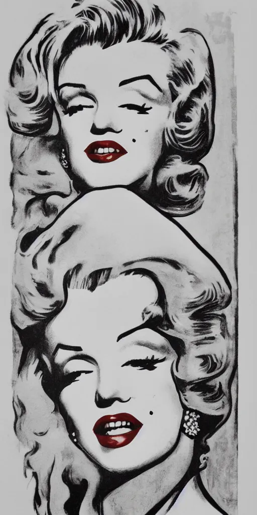 marilyn monroe pen drawing