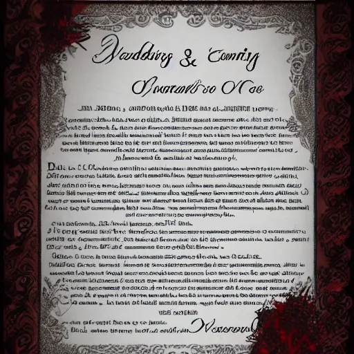 Prompt: wedding contract dark-magic chaos horror