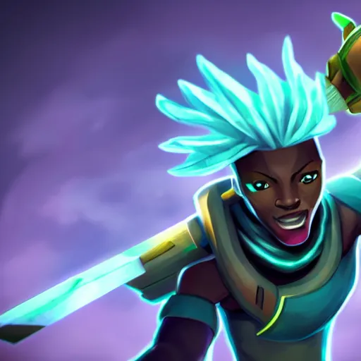 Image similar to Ekko from League of Legends