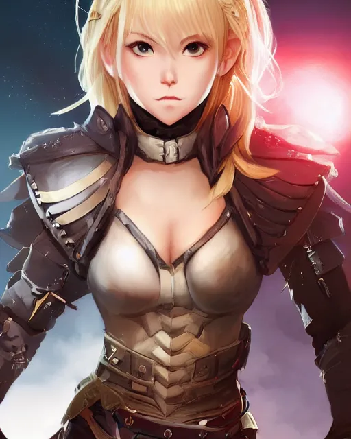 Prompt: An anime portrait of Enji Night as a blonde huntress from Skyrim, by Stanley Artgerm Lau, WLOP, Rossdraws, James Jean, Andrei Riabovitchev, Marc Simonetti, and Sakimichan, tranding on artstation, ultra realistic