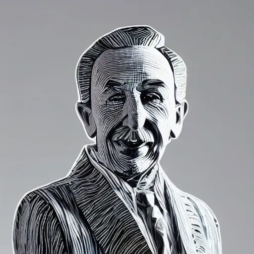 Image similar to a cut paper sculpture of walt disney