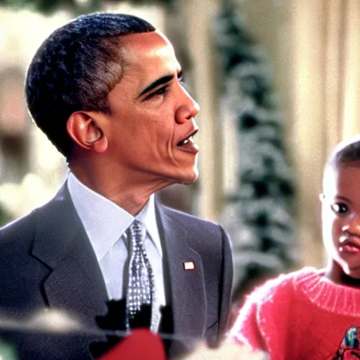 Prompt: obama starring in Home Alone (1990)