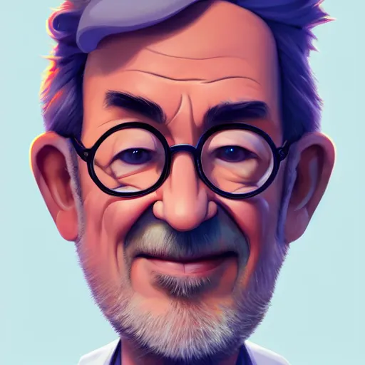 Image similar to face icon stylized minimalist steven spielberg, loftis, cory behance hd by jesper ejsing, by rhads, makoto shinkai and lois van baarle, ilya kuvshinov, rossdraws global illumination