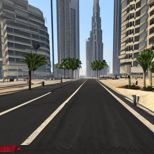 Image similar to gta : dubai, path traced