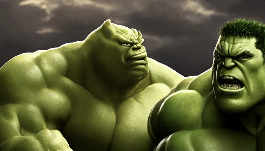 Image similar to Brock Lesnar is Hulk, hyperdetailed, artstation, cgsociety, 8k