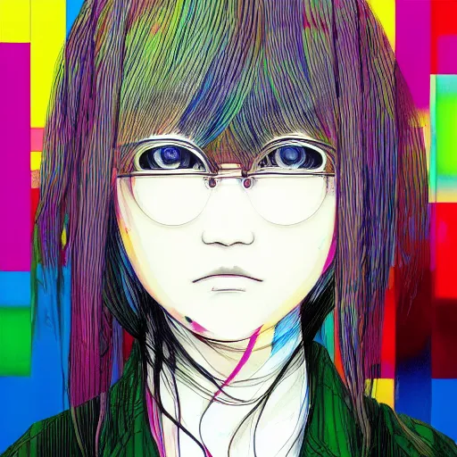 Image similar to a portrait of a girl by inio asano, beeple and james jean, hiroyuki takahashi color scheme