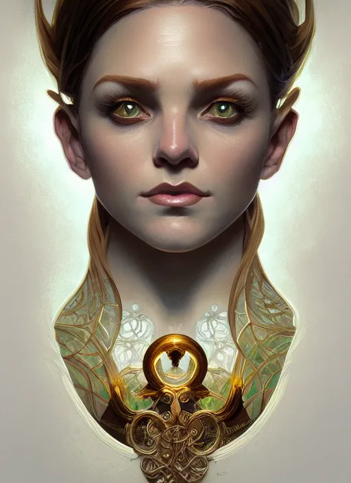 Image similar to symmetry portrait of leprechaun, intricate, elegant, highly detailed, digital painting, artstation, concept art, smooth, sharp focus, illustration, art by artgerm and greg rutkowski and alphonse mucha, 8 k