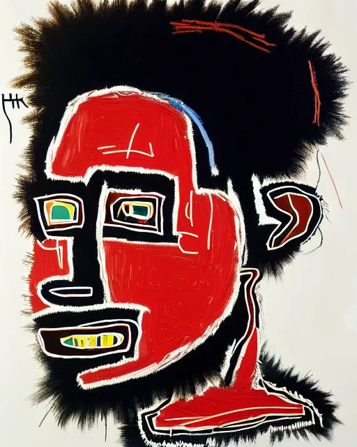 Image similar to A extremely highly detailed majestic hi-res beautiful immaculate head and shoulders award winning painting masterpiece of the face of a strong black african man by Jean-Michel Basquiat, 8k, high textures, hyper sharp, insanely detailed and intricate, super detailed, 8k HDR high quality