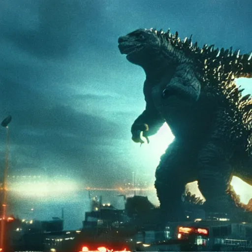 Image similar to godzilla leading the communist revolution, 3 5 mm photography, highly detailed, cinematic lighting