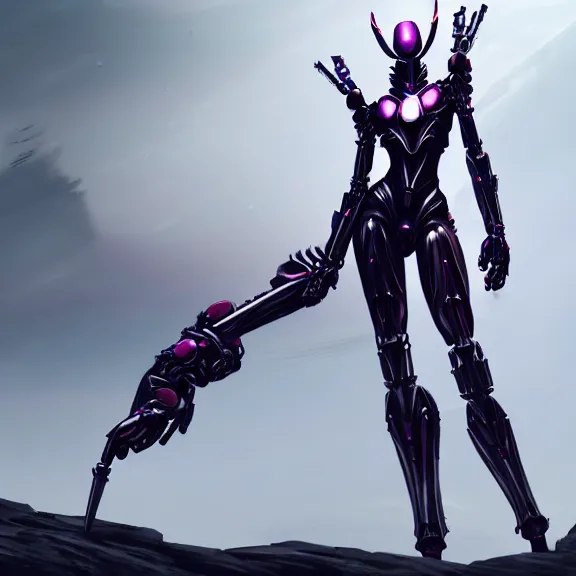 Image similar to extremely detailed giantess shot of a goddess that's a giant beautiful stunning anthropomorphic robot female dragon, standing majestically on a mountain, elegant pose, robot dragon claws, streamlined shiny silver metal armor, fuchsia skin, detailed sharp metal claws, sleek thick robot legs, long elegant tail, detailed warframe fanart, destiny fanart, high quality digital art, giantess art, furry art, warframe art, Destiny art, furaffinity, DeviantArt, artstation, 8k HD, octane render