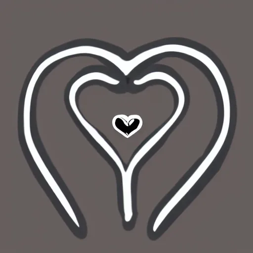 Prompt: logo of a Grey Alien Dating App, heart, design
