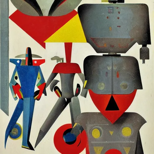 Image similar to warrior robots by Kurt Schwitters