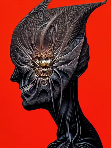 Image similar to portrait study, lord of regeneration, illustrated on black paper by nychos, artgerm, moebius, alex grey, android jones : : fractal lotus pattern : : digital painting, digital art, concept art, character design, imaginefx : : hyperrealism, dark fantasy