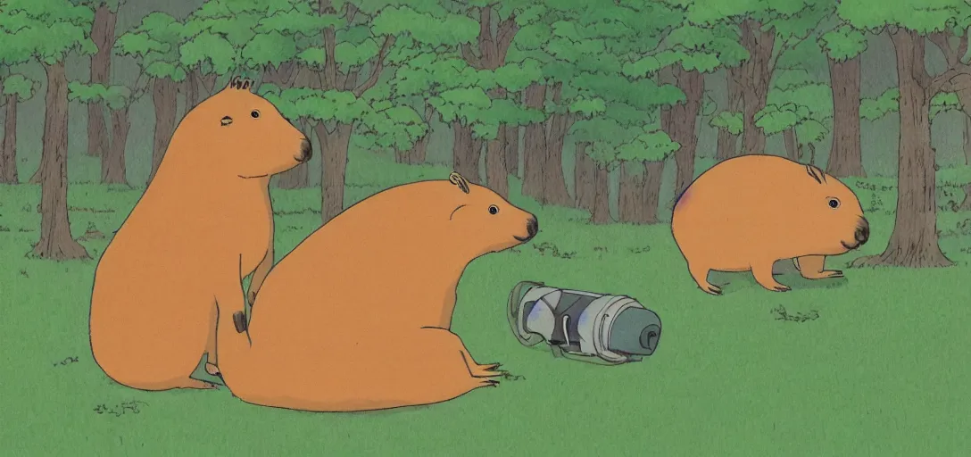 Image similar to Capybara in Studio Ghibli Style