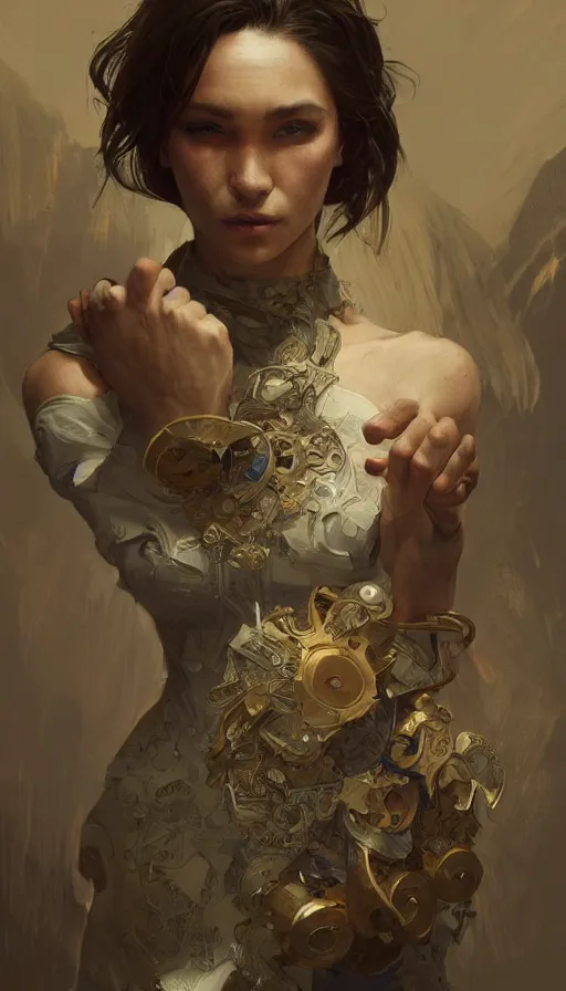 Image similar to tailor on the market, man, sweaty, insane, intricate, highly detailed, digital painting, artstation, concept art, smooth, sharp focus, illustration, Unreal Engine 5, 8K, art by artgerm and greg rutkowski and alphonse mucha