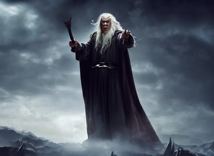 Image similar to film still of gandalf starring as the hulk, film still in the new batman movie, 4 k