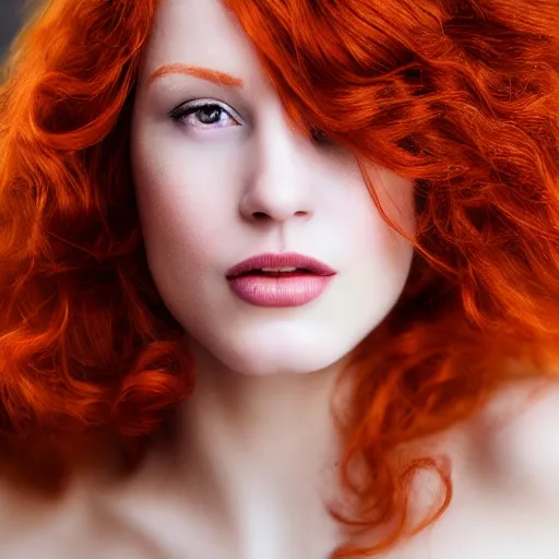 Prompt: beautiful redhead woman, baroque, closeup