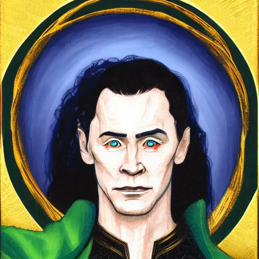 Image similar to Loki of Asgard, portrait